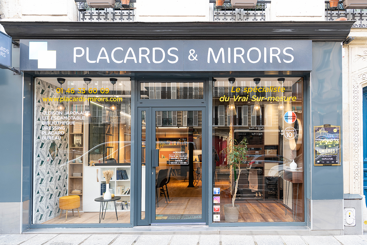Placards et Miroirs vous accueille dans son showroom au 52 Rue Monge, Paris 75005